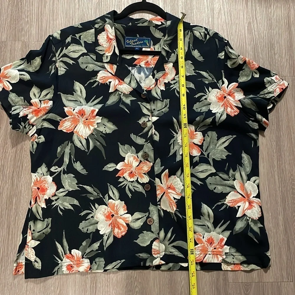 Island Traders Women Vintage Matching Set XL/XXL Black Resortwear Tropical